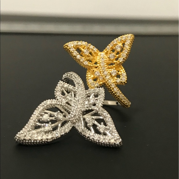 TWO-TONE Butterfly FASHION RING - Picture 2 of 8